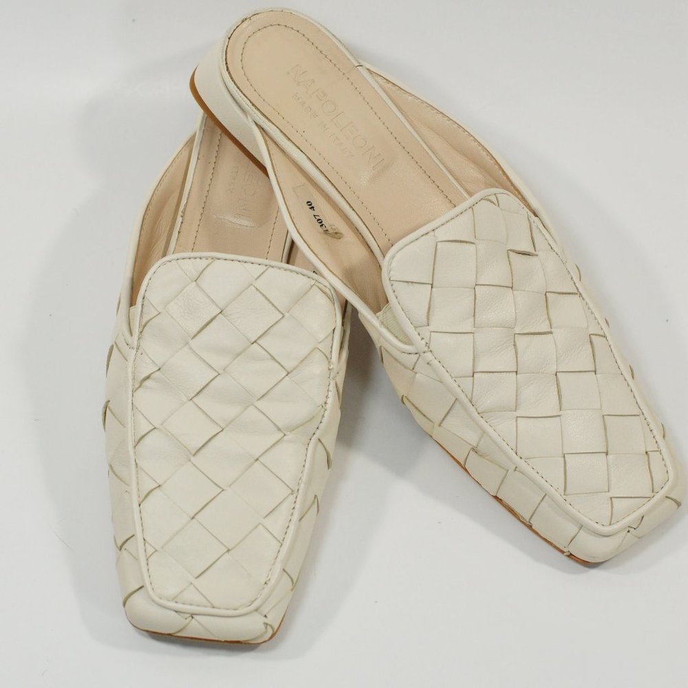 Napoleoni leather flats Off White SZ 9.5 - Picture 6 of 12